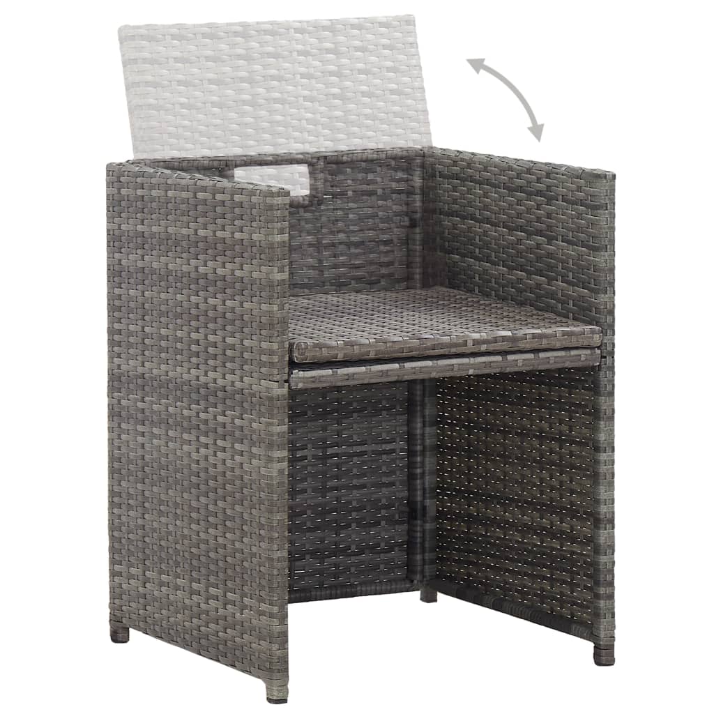 17-delige Tuinset met kussens poly rattan grijs is nu te koop bij PeponiXL, paradijselijk wonen!