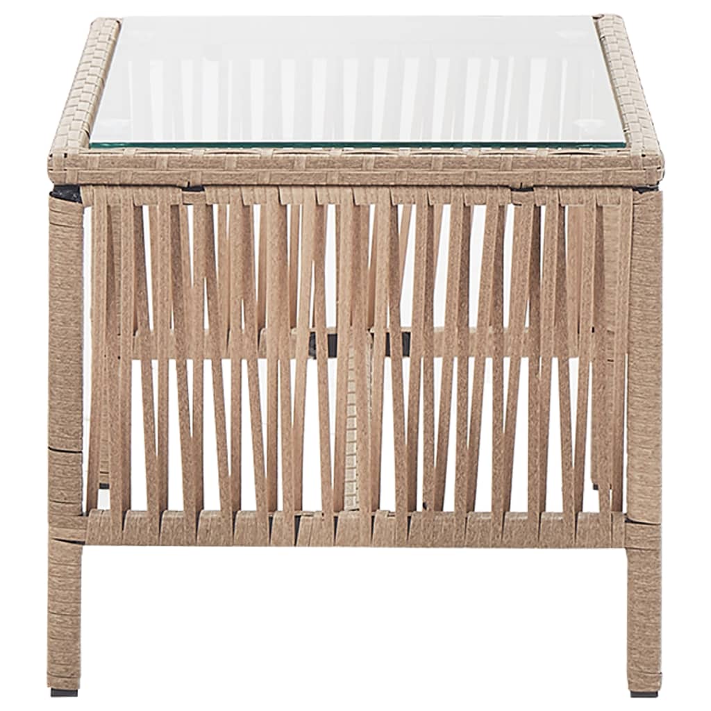 4-delige Loungeset met kussens poly rattan beige is nu te koop bij PeponiXL, paradijselijk wonen!