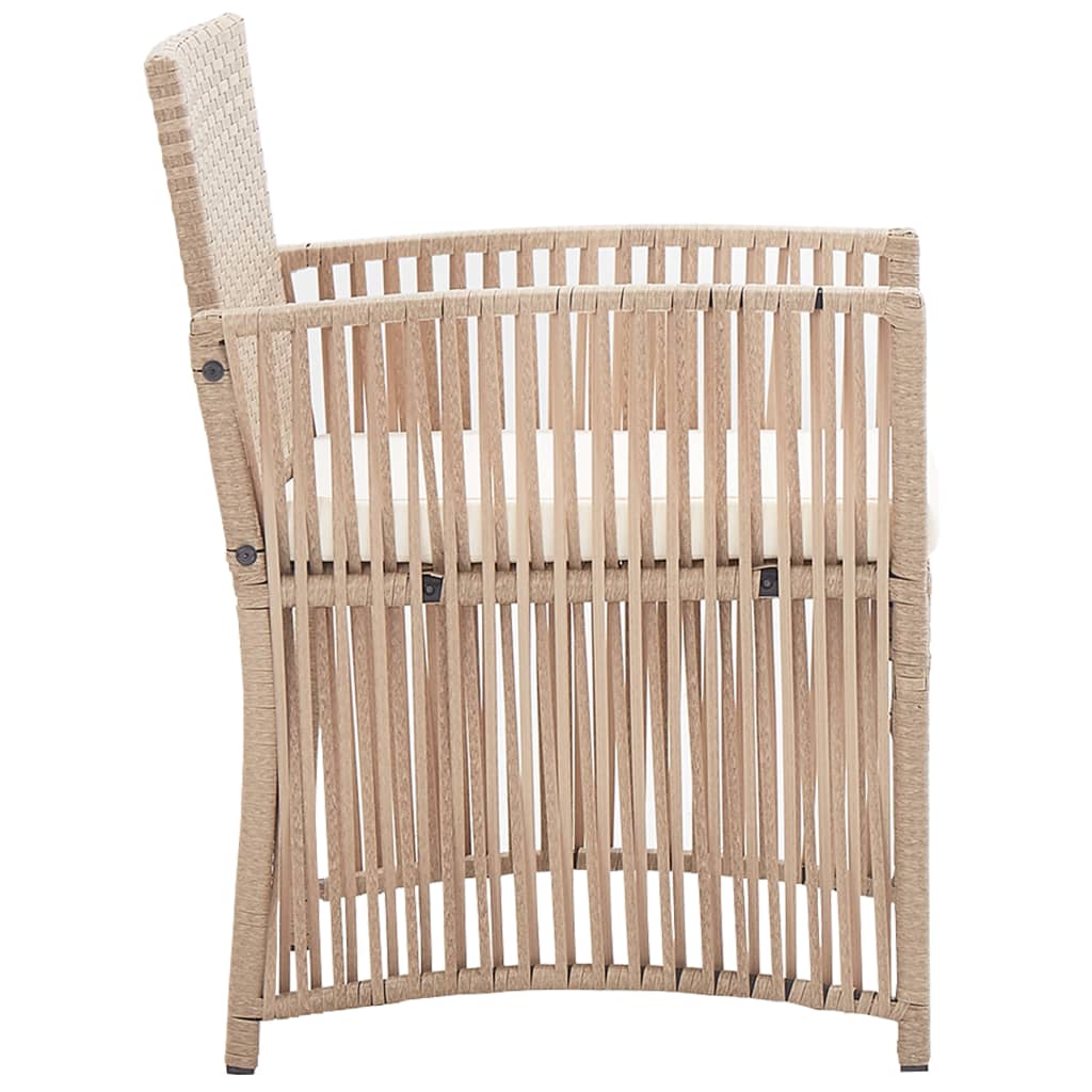 4-delige Loungeset met kussens poly rattan beige is nu te koop bij PeponiXL, paradijselijk wonen!