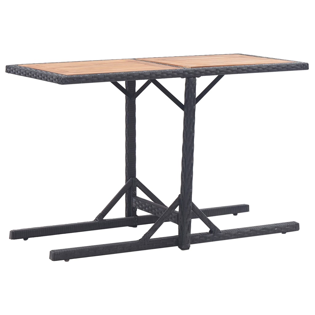 Tuintafel massief acaciahout en poly rattan zwart is nu te koop bij PeponiXL, paradijselijk wonen!