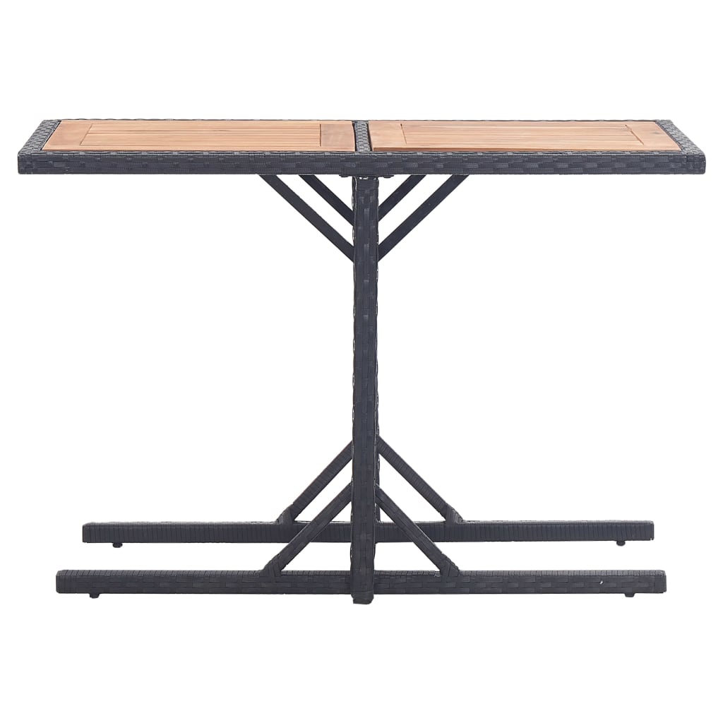 Tuintafel massief acaciahout en poly rattan zwart is nu te koop bij PeponiXL, paradijselijk wonen!
