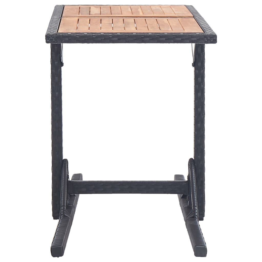 Tuintafel massief acaciahout en poly rattan zwart is nu te koop bij PeponiXL, paradijselijk wonen!