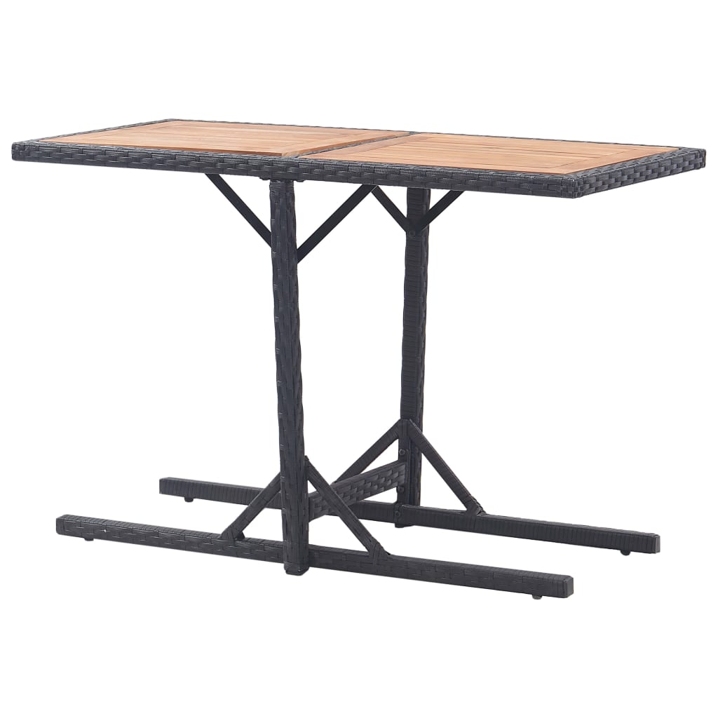 Tuintafel massief acaciahout en poly rattan zwart is nu te koop bij PeponiXL, paradijselijk wonen!