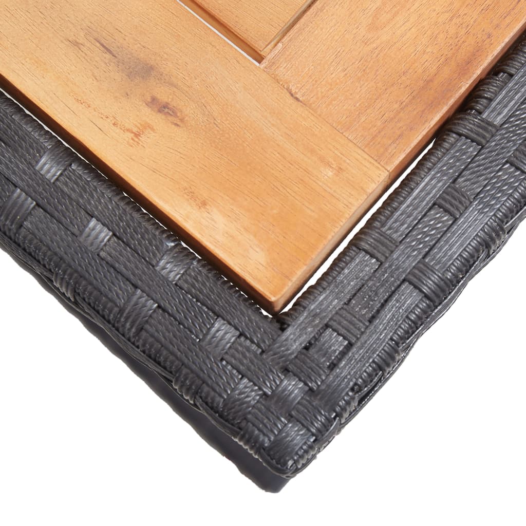 Tuintafel massief acaciahout en poly rattan zwart is nu te koop bij PeponiXL, paradijselijk wonen!