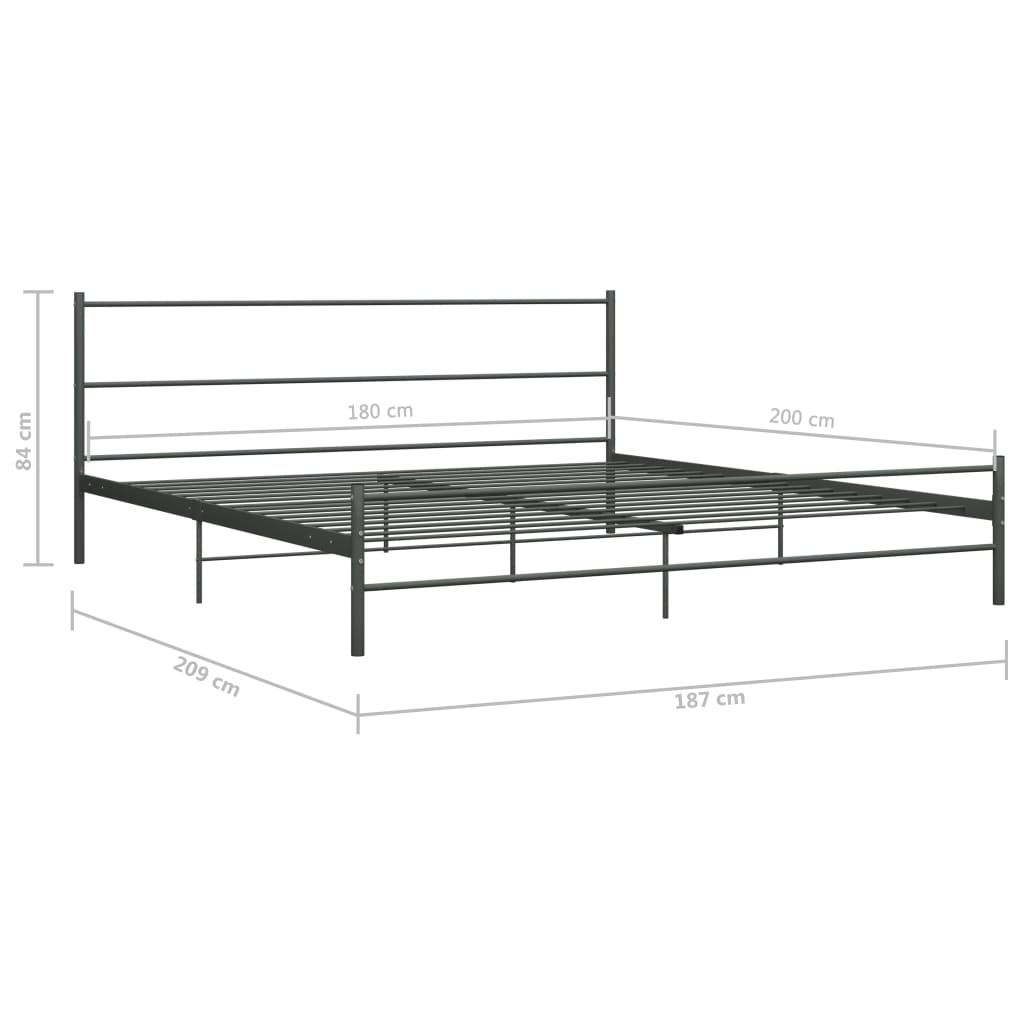Bedframe metaal grijs 180x200 cm is nu te koop bij PeponiXL, paradijselijk wonen!
