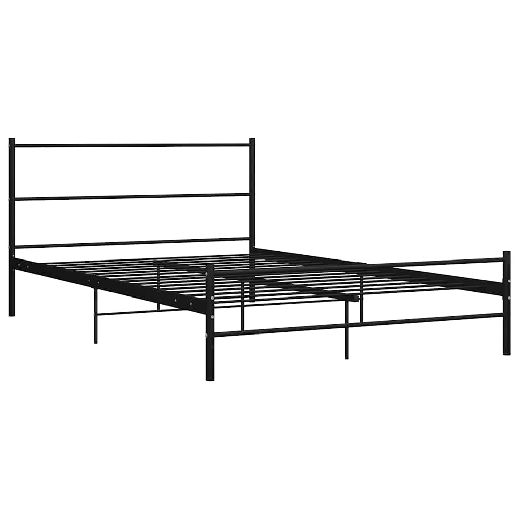 Bedframe met hoofdeinde zonder matras 140x200 cm metaal zwart is nu te koop bij PeponiXL, paradijselijk wonen!