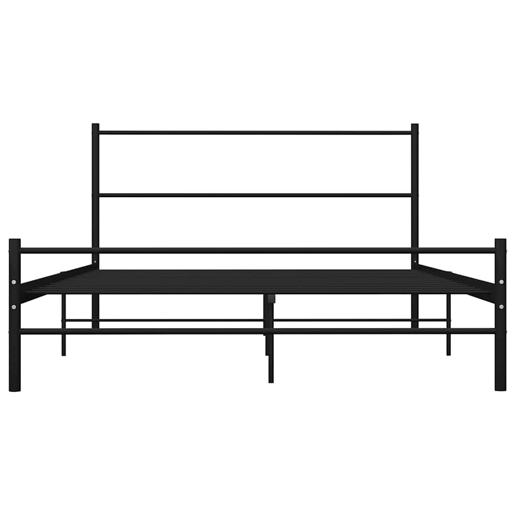 Bedframe met hoofdeinde zonder matras 140x200 cm metaal zwart is nu te koop bij PeponiXL, paradijselijk wonen!