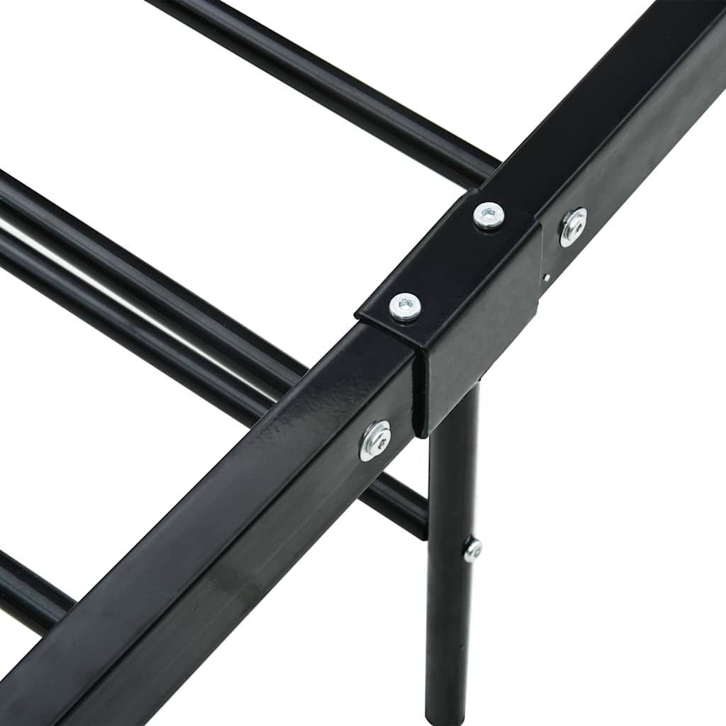 Bedframe met hoofdeinde zonder matras 140x200 cm metaal zwart is nu te koop bij PeponiXL, paradijselijk wonen!