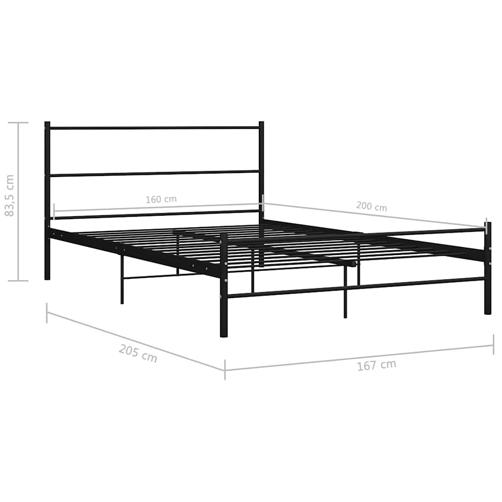 Bedframe metaal zwart 160x200 cm is nu te koop bij PeponiXL, paradijselijk wonen!