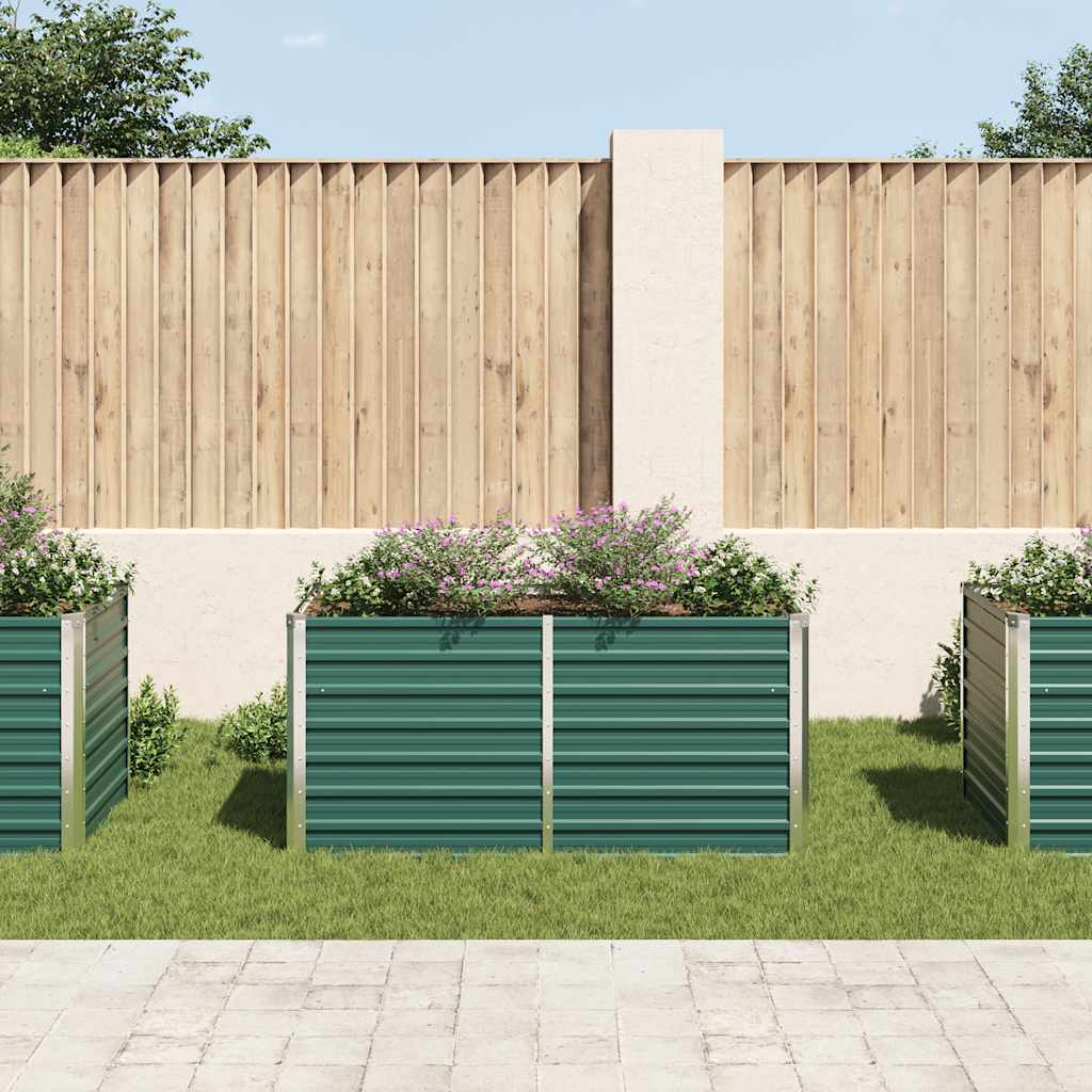 Plantenbak verhoogd 160x80x77 cm gegalvaniseerd staal groen is nu te koop bij PeponiXL, paradijselijk wonen!