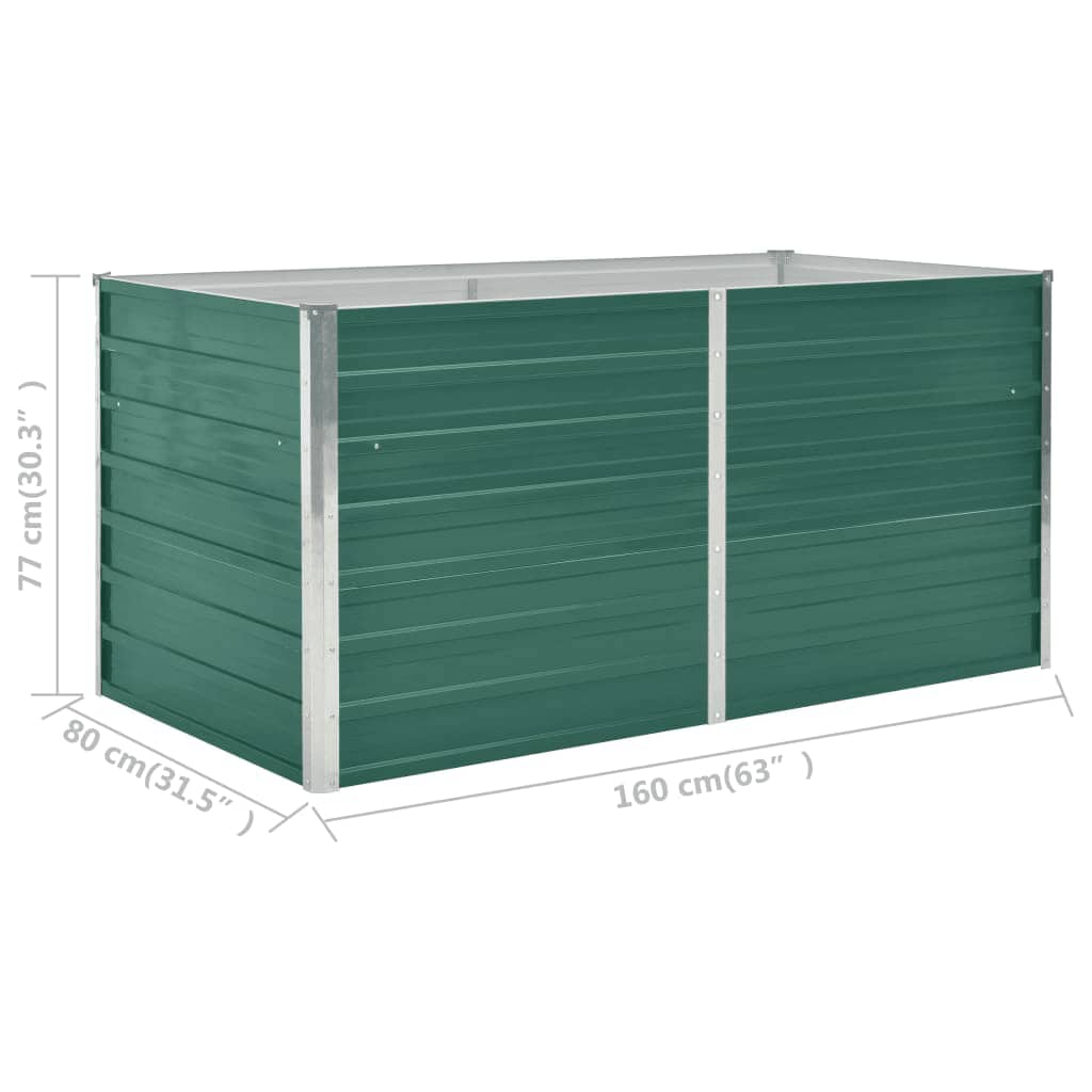 Plantenbak verhoogd 160x80x77 cm gegalvaniseerd staal groen is nu te koop bij PeponiXL, paradijselijk wonen!