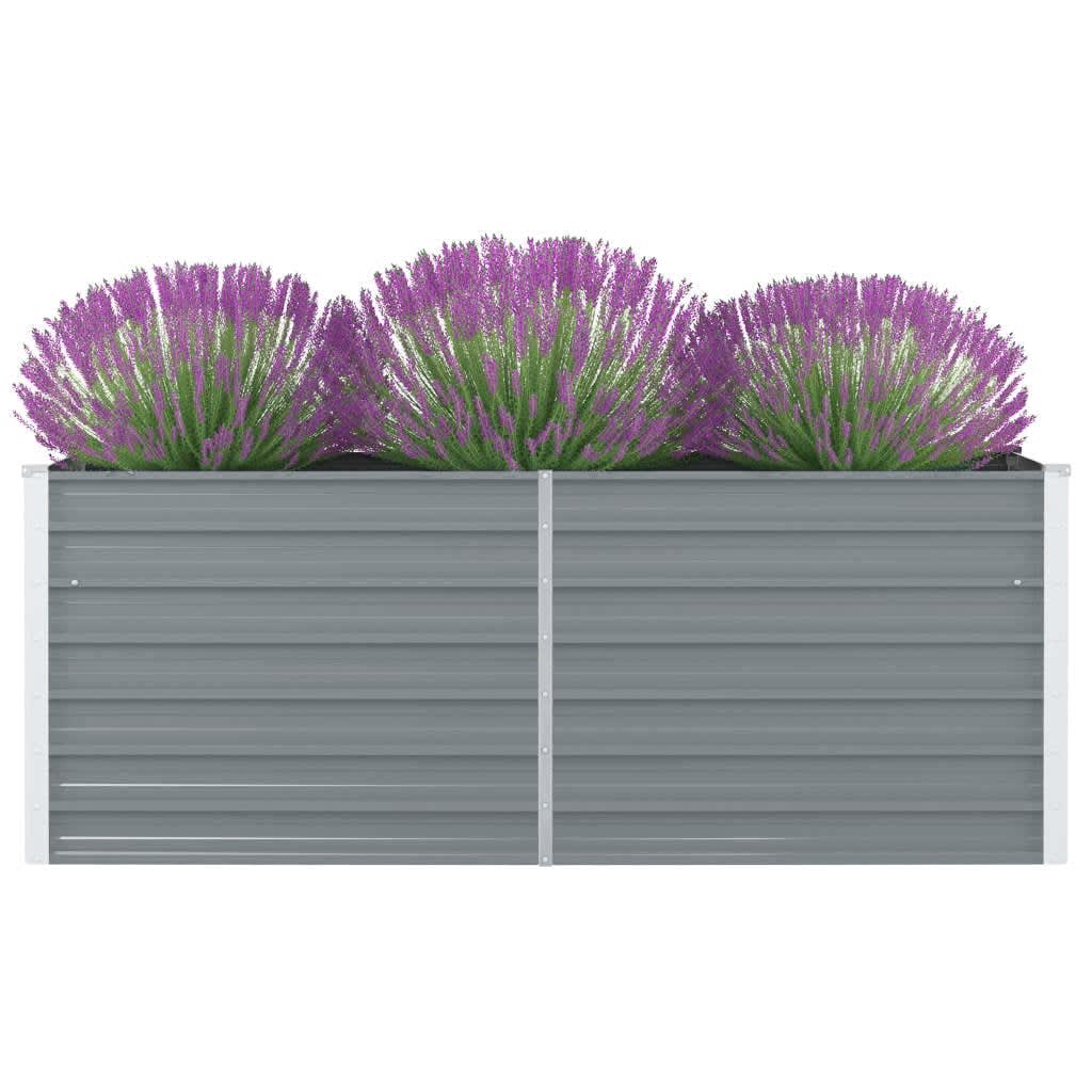 Plantenbak verhoogd 160x80x45 cm gegalvaniseerd staal grijs is nu te koop bij PeponiXL, paradijselijk wonen!