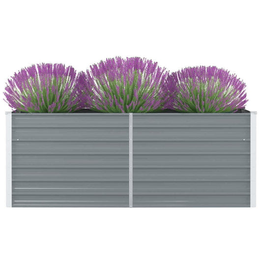 Plantenbak verhoogd 160x80x45 cm gegalvaniseerd staal grijs is nu te koop bij PeponiXL, paradijselijk wonen!