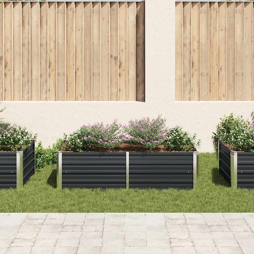 Plantenbak verhoogd 160x80x45 cm gegalvaniseerd staal antraciet is nu te koop bij PeponiXL, paradijselijk wonen!