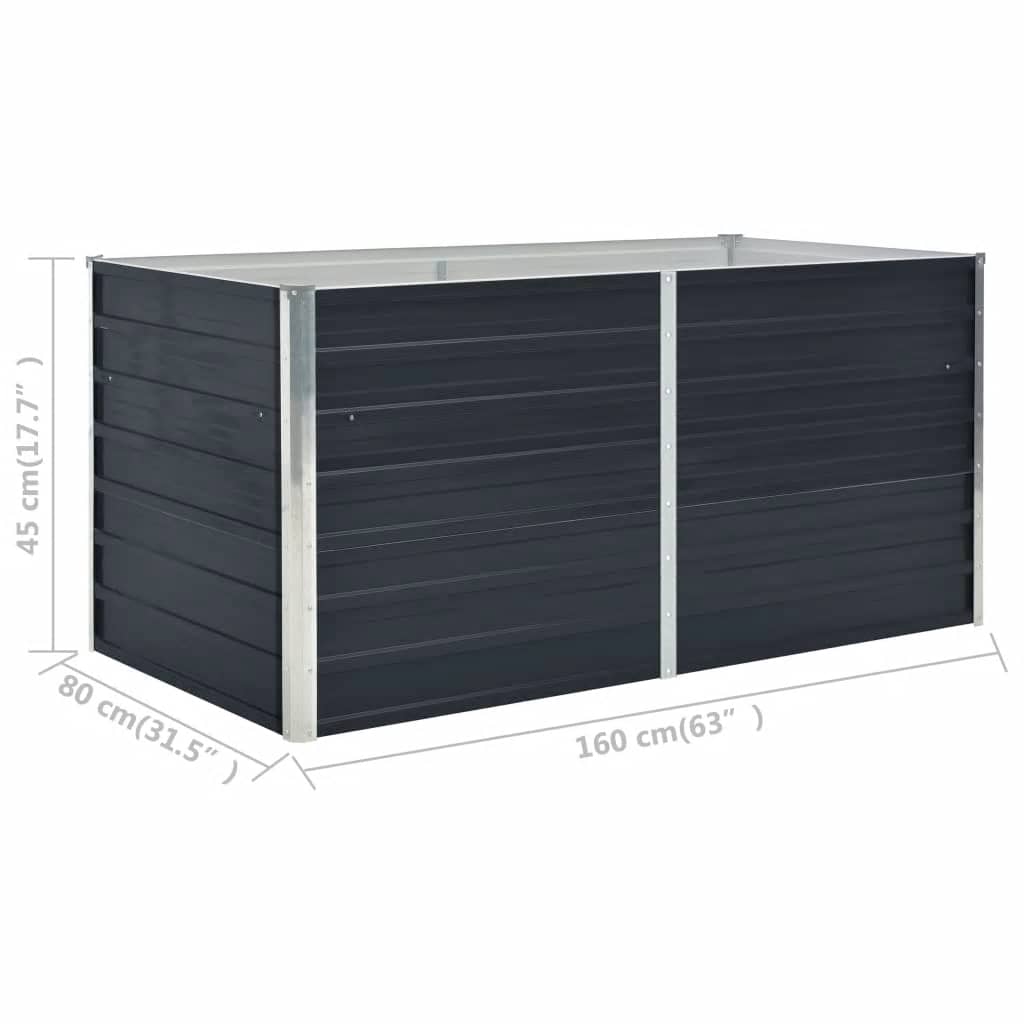 Plantenbak verhoogd 160x80x45 cm gegalvaniseerd staal antraciet is nu te koop bij PeponiXL, paradijselijk wonen!