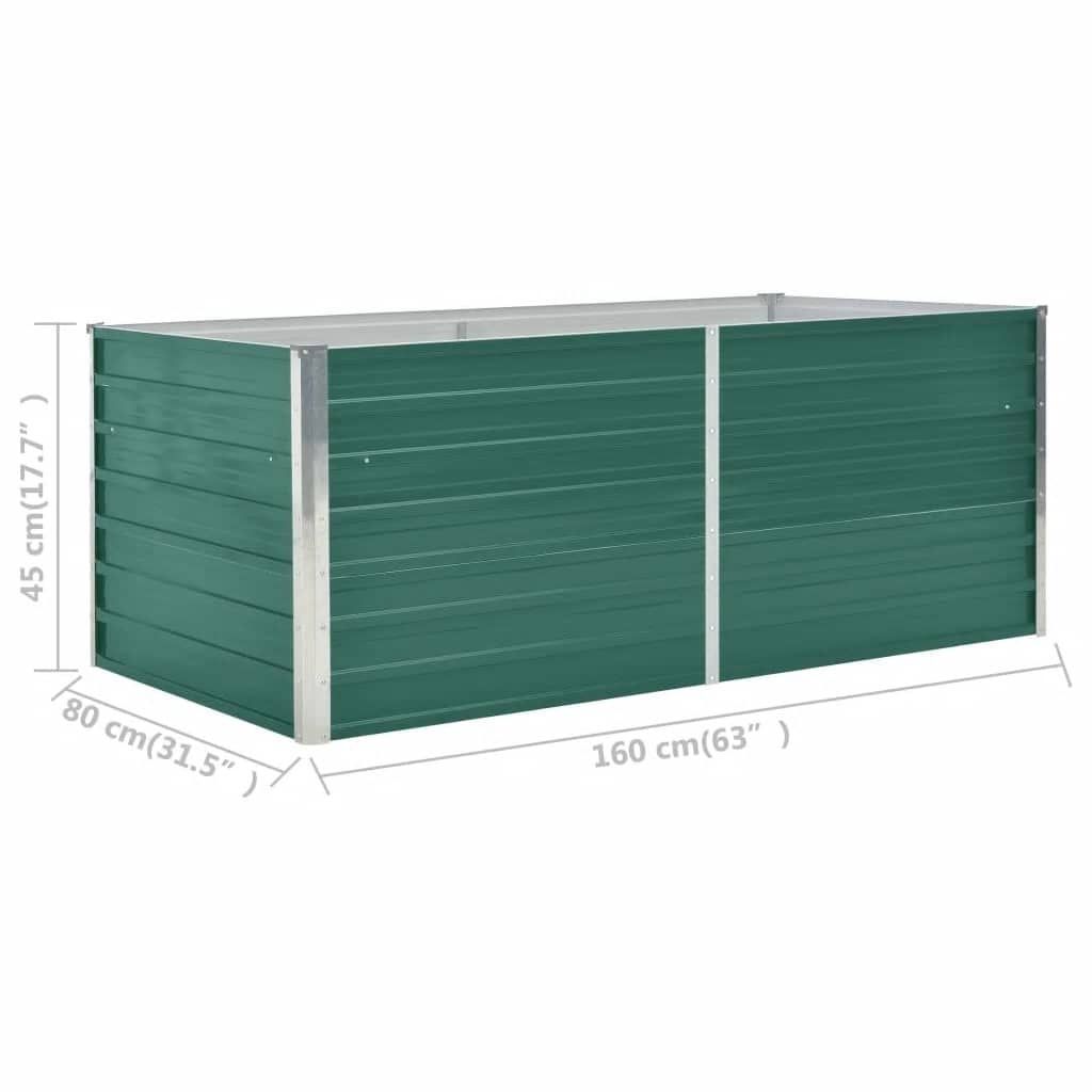 Plantenbak verhoogd 160x80x45 cm gegalvaniseerd staal groen is nu te koop bij PeponiXL, paradijselijk wonen!