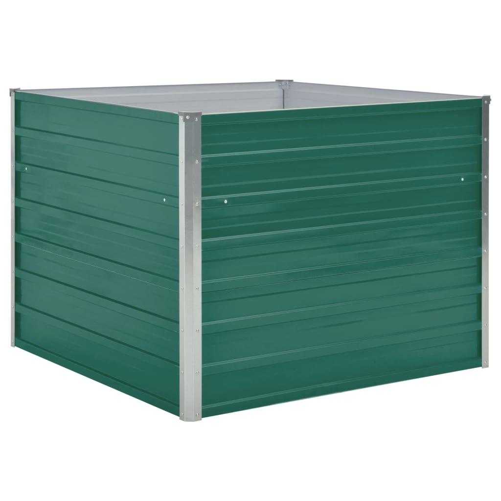 Plantenbak verhoogd 100x100x77 cm gegalvaniseerd staal groen is nu te koop bij PeponiXL, paradijselijk wonen!