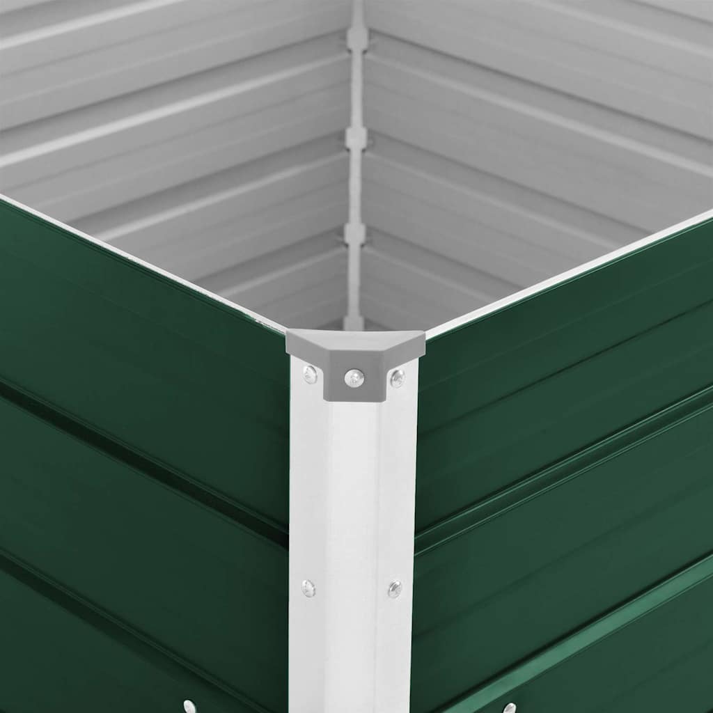 Plantenbak verhoogd 100x100x77 cm gegalvaniseerd staal groen is nu te koop bij PeponiXL, paradijselijk wonen!