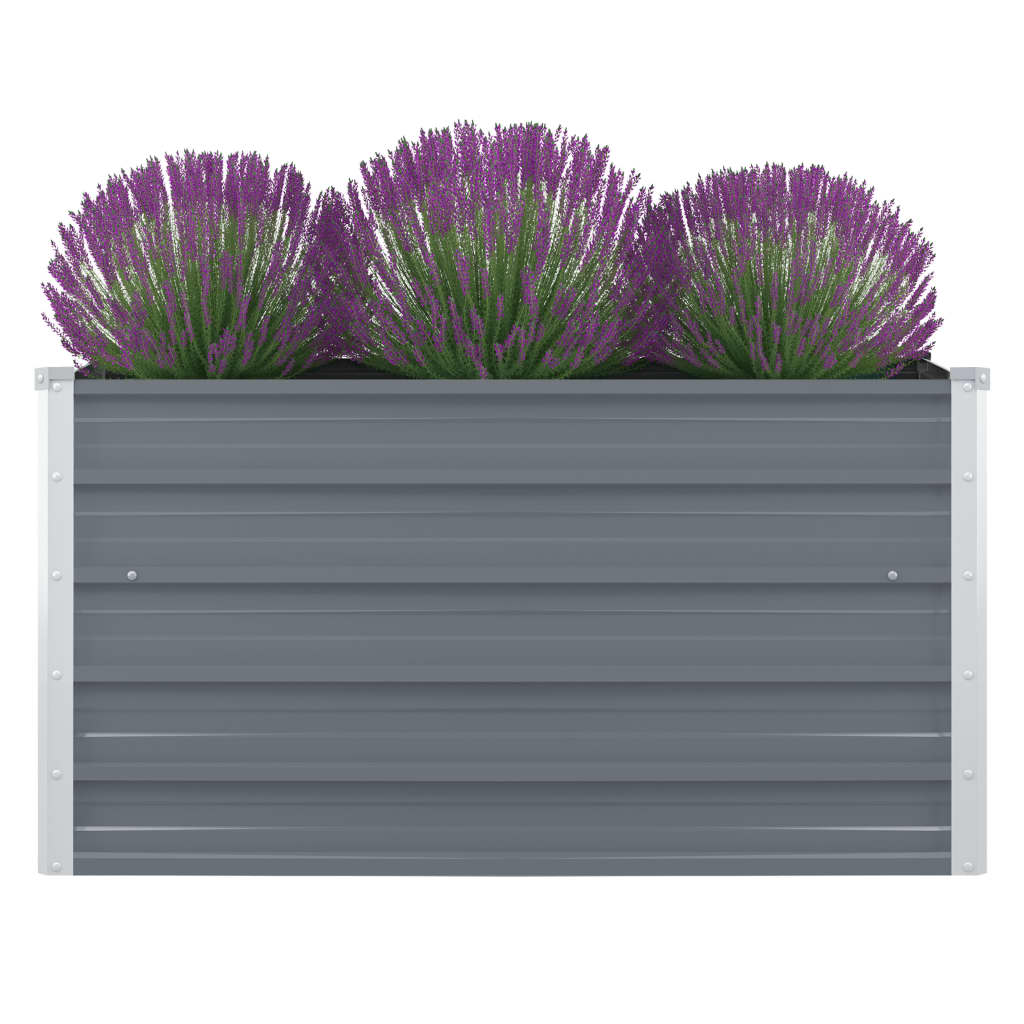 Plantenbak verhoogd 100x100x45 cm gegalvaniseerd staal grijs is nu te koop bij PeponiXL, paradijselijk wonen!