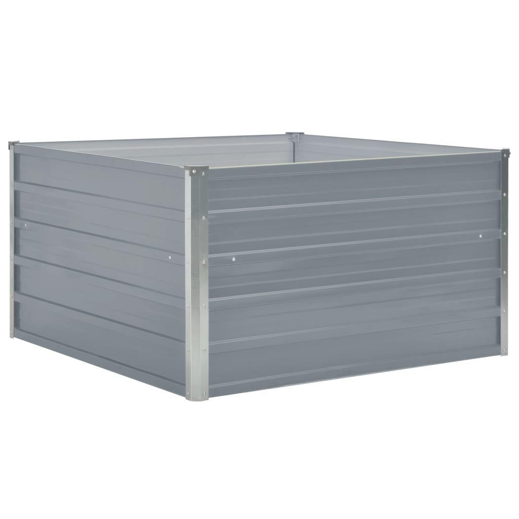 Plantenbak verhoogd 100x100x45 cm gegalvaniseerd staal grijs is nu te koop bij PeponiXL, paradijselijk wonen!
