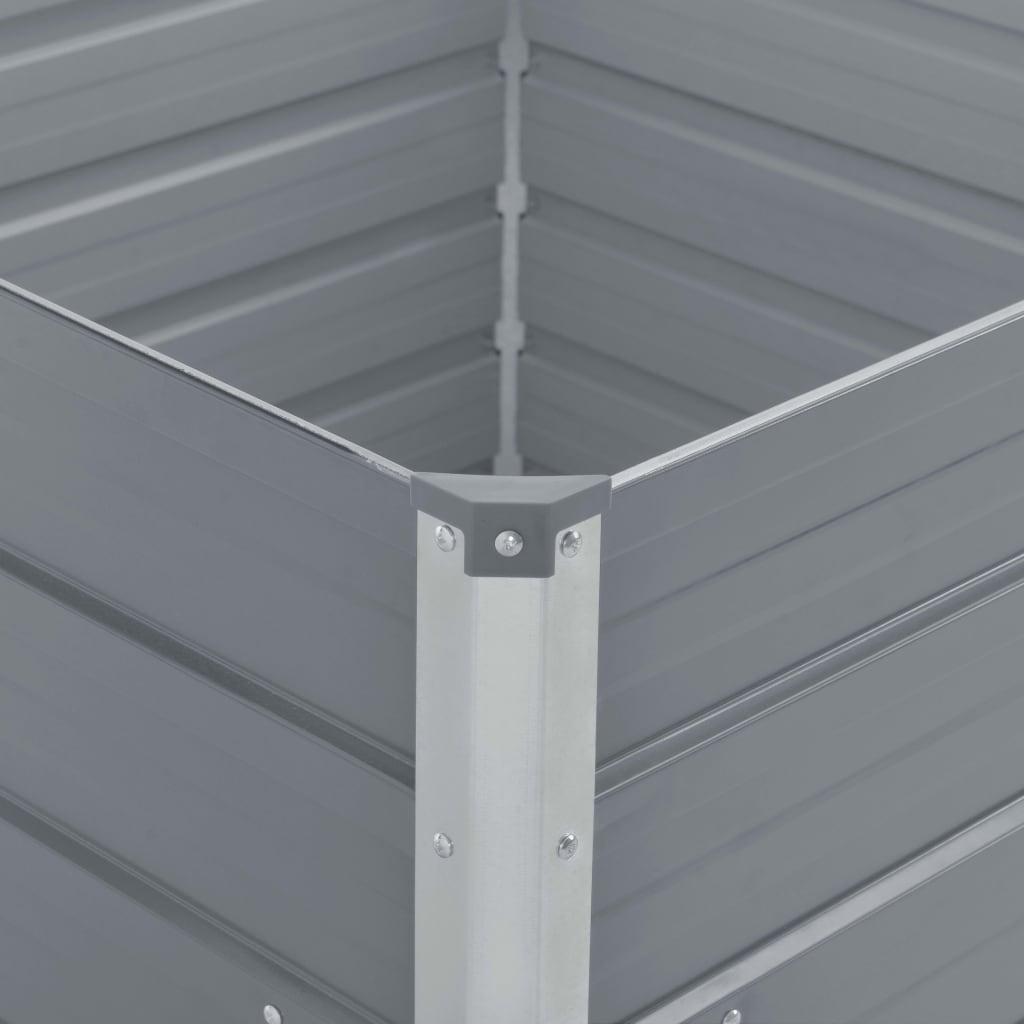 Plantenbak verhoogd 100x100x45 cm gegalvaniseerd staal grijs is nu te koop bij PeponiXL, paradijselijk wonen!