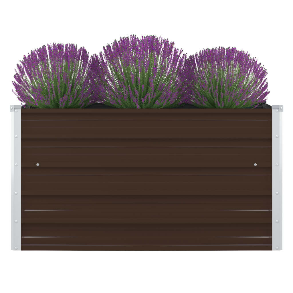 Plantenbak verhoogd 100x100x45 cm gegalvaniseerd staal bruin is nu te koop bij PeponiXL, paradijselijk wonen!