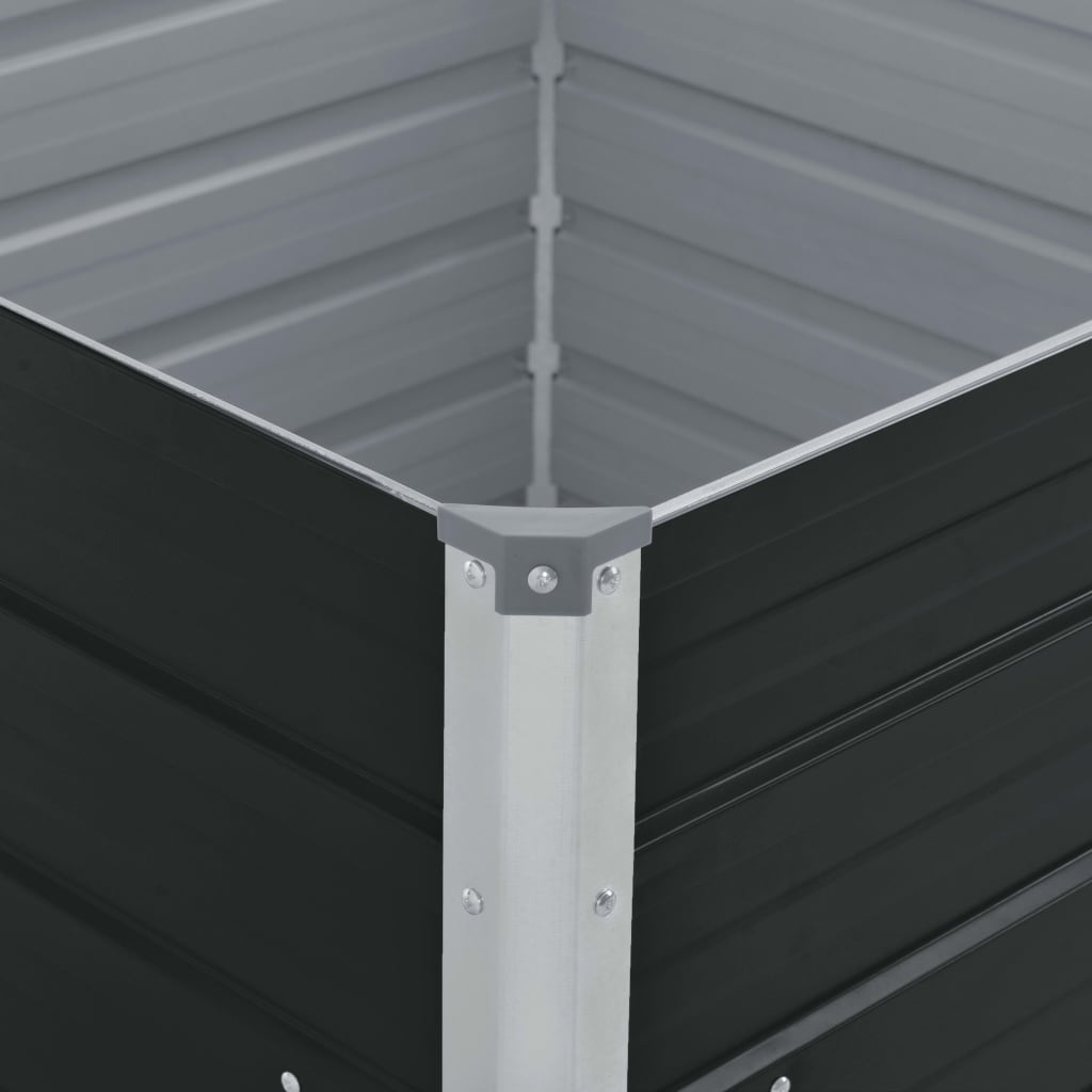 Plantenbak verhoogd 100x100x45 cm gegalvaniseerd staal bruin is nu te koop bij PeponiXL, paradijselijk wonen!