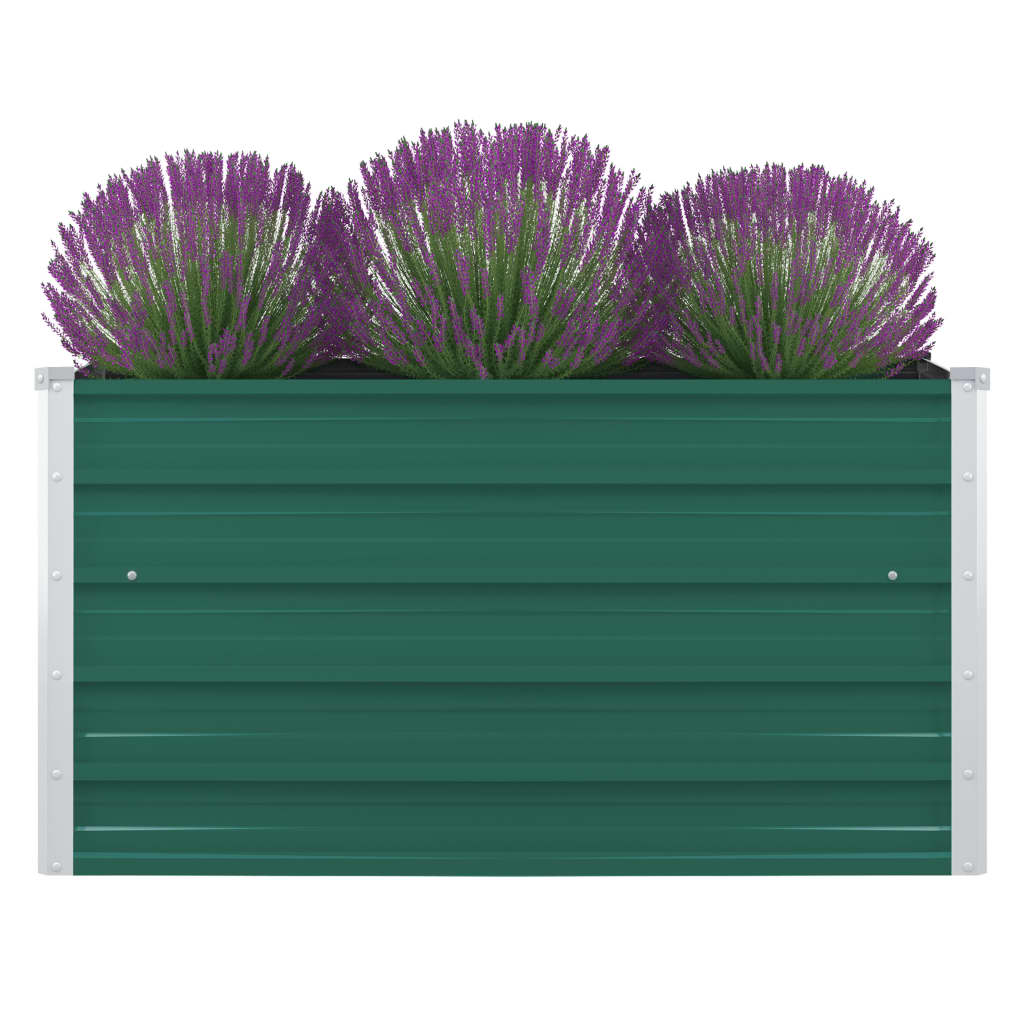Plantenbak verhoogd 100x100x45 cm gegalvaniseerd staal groen is nu te koop bij PeponiXL, paradijselijk wonen!