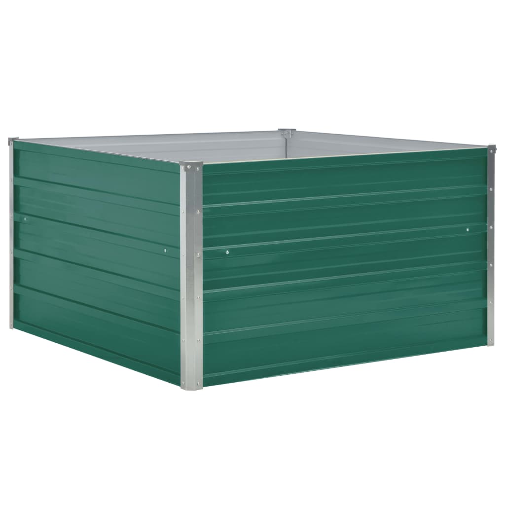 Plantenbak verhoogd 100x100x45 cm gegalvaniseerd staal groen is nu te koop bij PeponiXL, paradijselijk wonen!