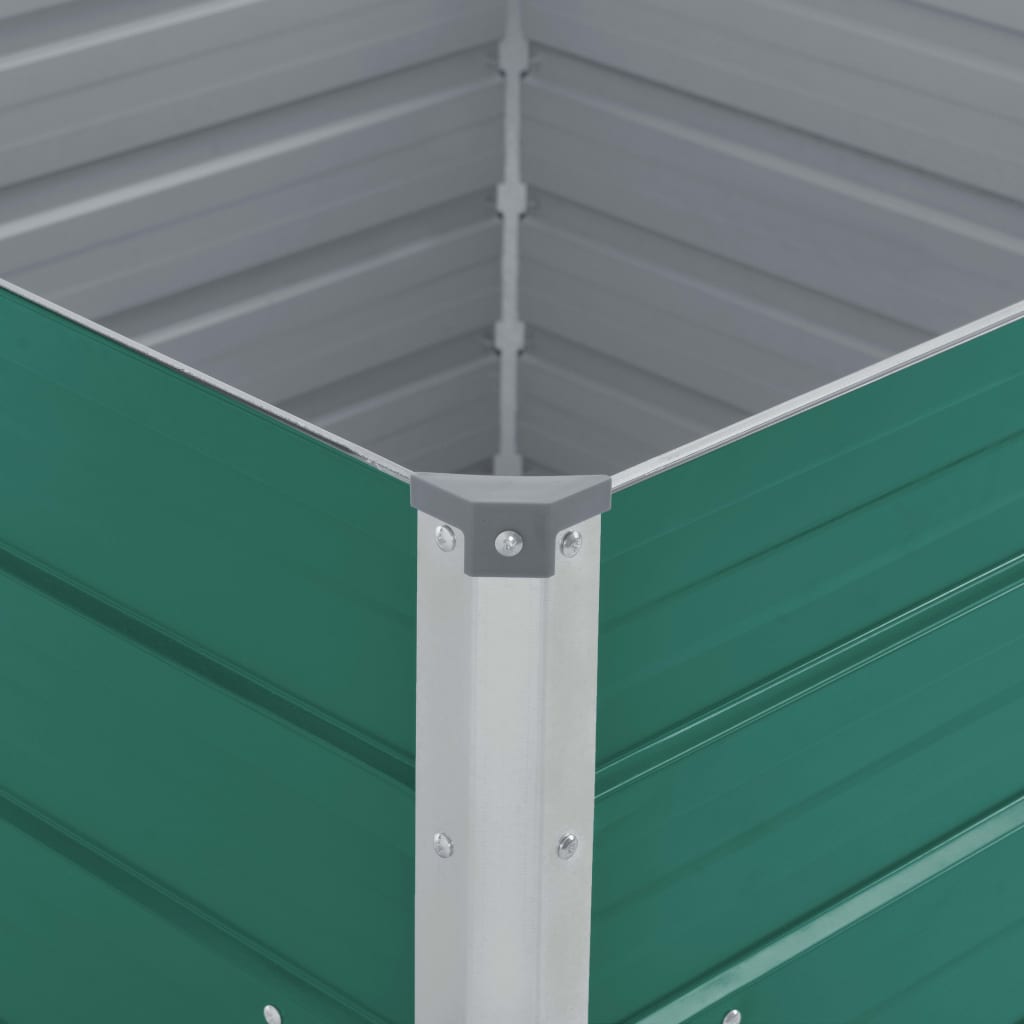 Plantenbak verhoogd 100x100x45 cm gegalvaniseerd staal groen is nu te koop bij PeponiXL, paradijselijk wonen!