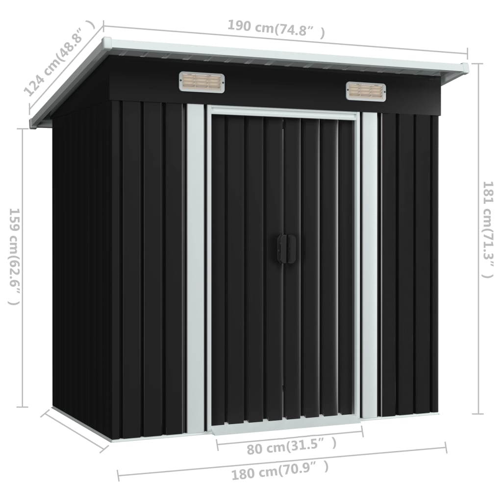 Tuinschuur staal antraciet is nu te koop bij PeponiXL, paradijselijk wonen!