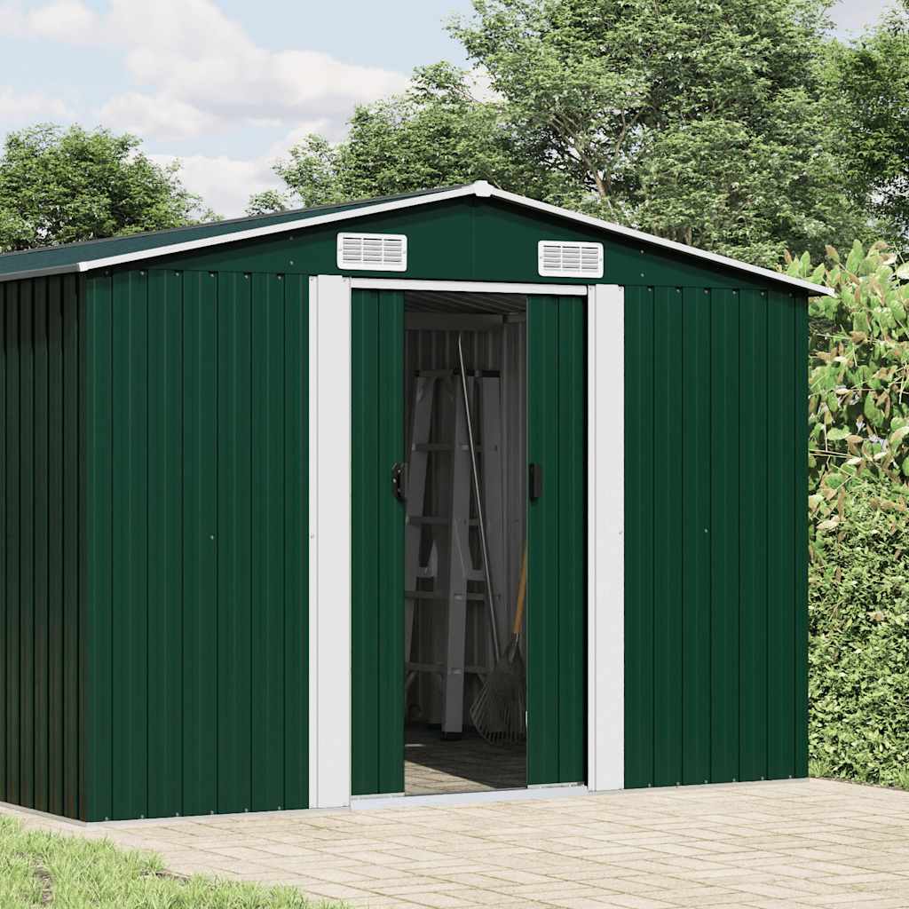 Tuinschuur 257x779x181 cm gegalvaniseerd staal groen is nu te koop bij PeponiXL, paradijselijk wonen!