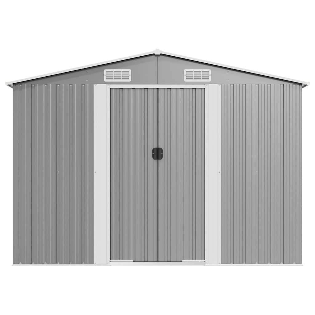 Tuinschuur 257x779x181 cm gegalvaniseerd staal grijs is nu te koop bij PeponiXL, paradijselijk wonen!