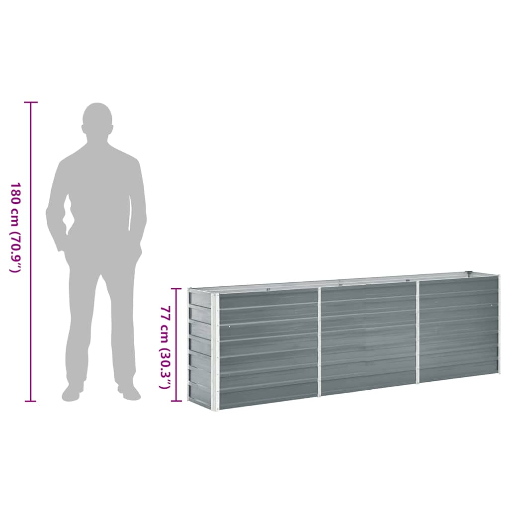 Plantenbak verhoogd 240x40x77 cm gegalvaniseerd staal grijs is nu te koop bij PeponiXL, paradijselijk wonen!