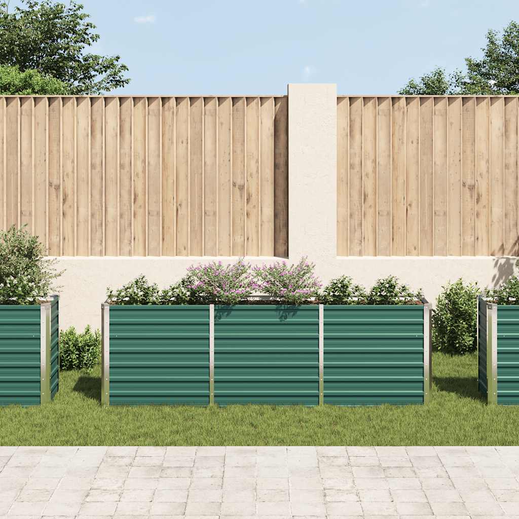 Plantenbak verhoogd 240x40x77 cm gegalvaniseerd staal groen is nu te koop bij PeponiXL, paradijselijk wonen!