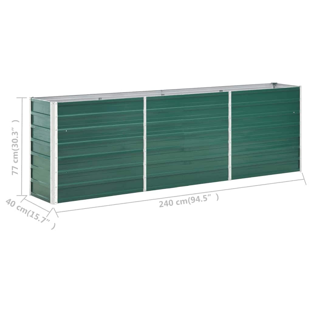 Plantenbak verhoogd 240x40x77 cm gegalvaniseerd staal groen is nu te koop bij PeponiXL, paradijselijk wonen!