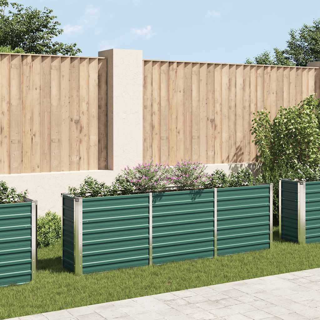Plantenbak verhoogd 240x40x77 cm gegalvaniseerd staal groen is nu te koop bij PeponiXL, paradijselijk wonen!