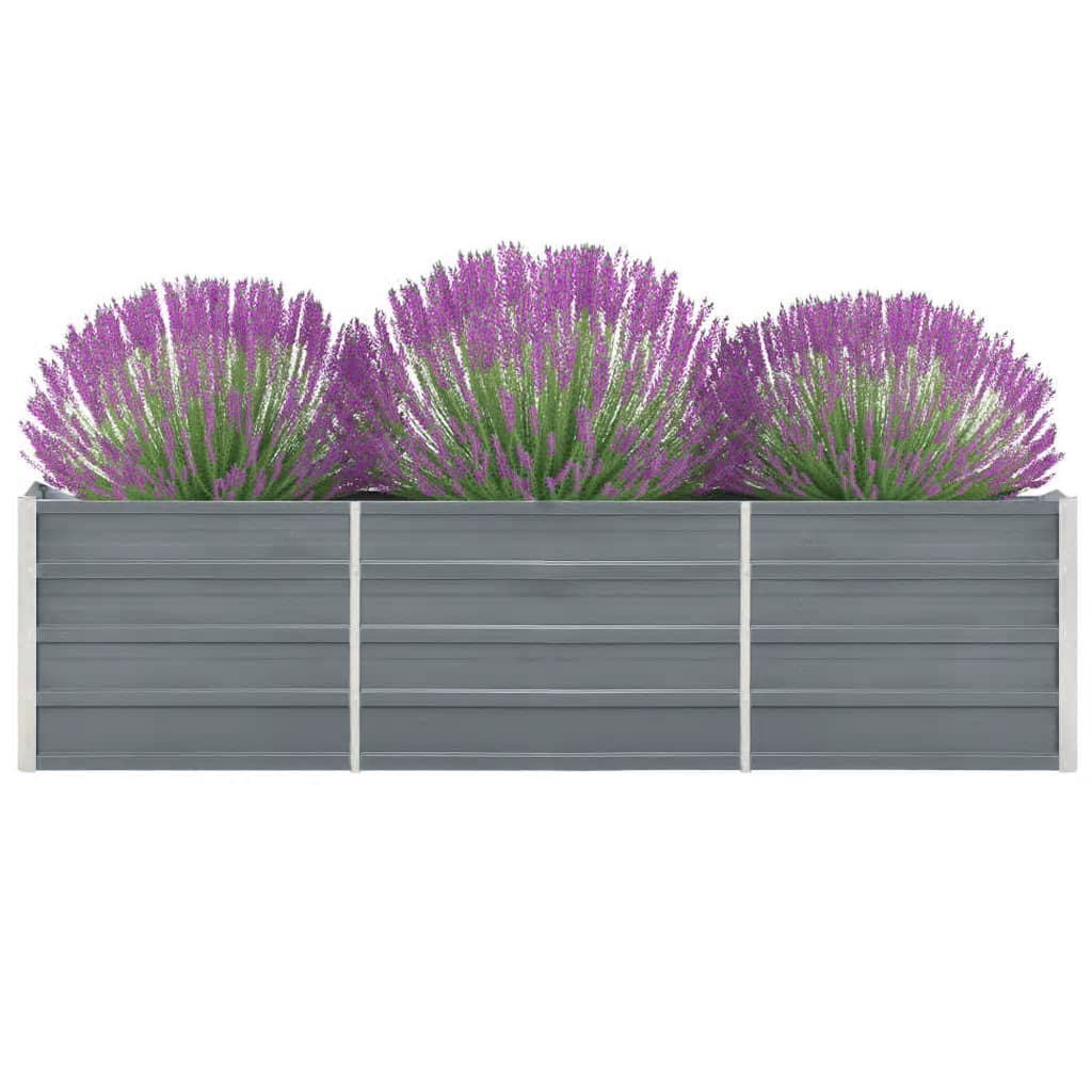 Plantenbak verhoogd 240x40x45 cm gegalvaniseerd staal grijs is nu te koop bij PeponiXL, paradijselijk wonen!