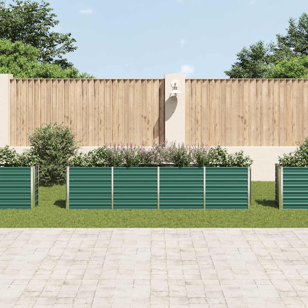Plantenbak verhoogd 320x40x77 cm gegalvaniseerd staal groen is nu te koop bij PeponiXL, paradijselijk wonen!