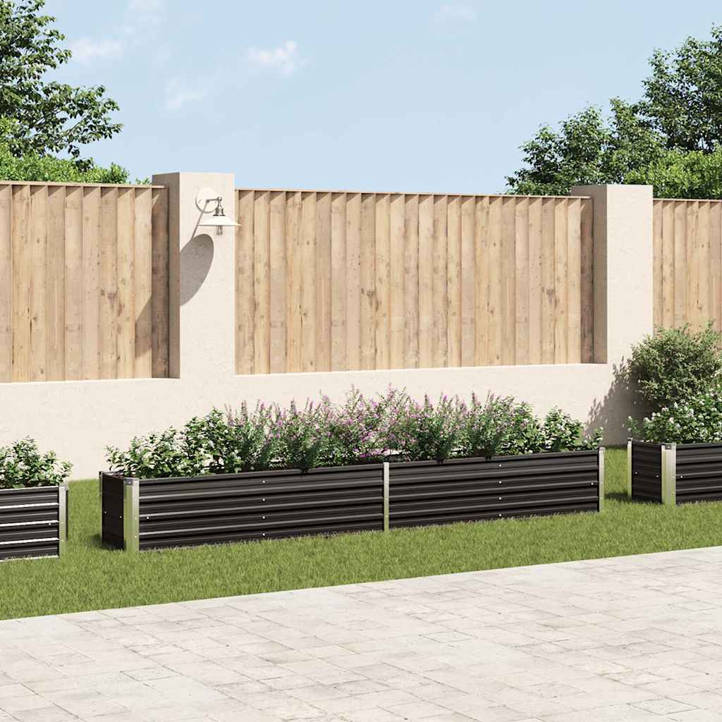 Plantenbak verhoogd 320x40x45 cm gegalvaniseerd staal antraciet is nu te koop bij PeponiXL, paradijselijk wonen!