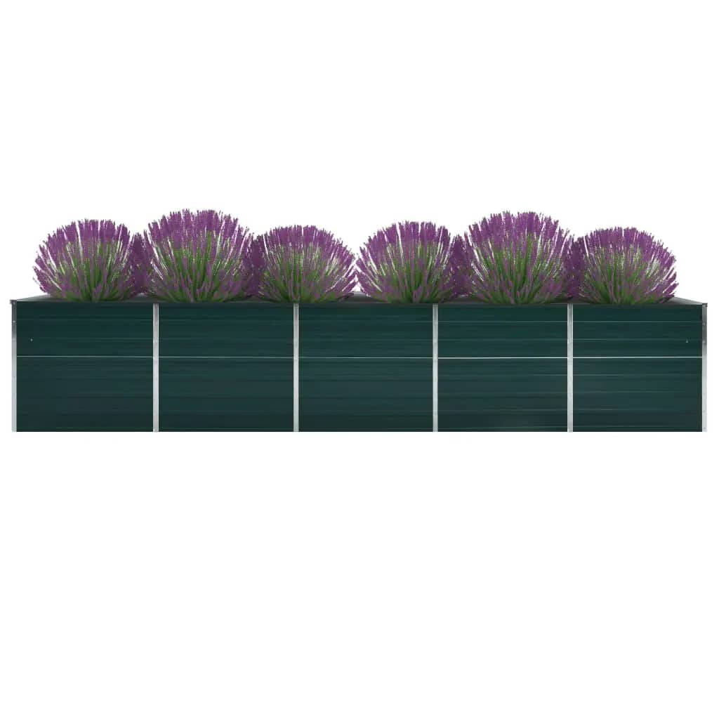 Plantenbak verhoogd 400x80x45 cm gegalvaniseerd staal groen is nu te koop bij PeponiXL, paradijselijk wonen!