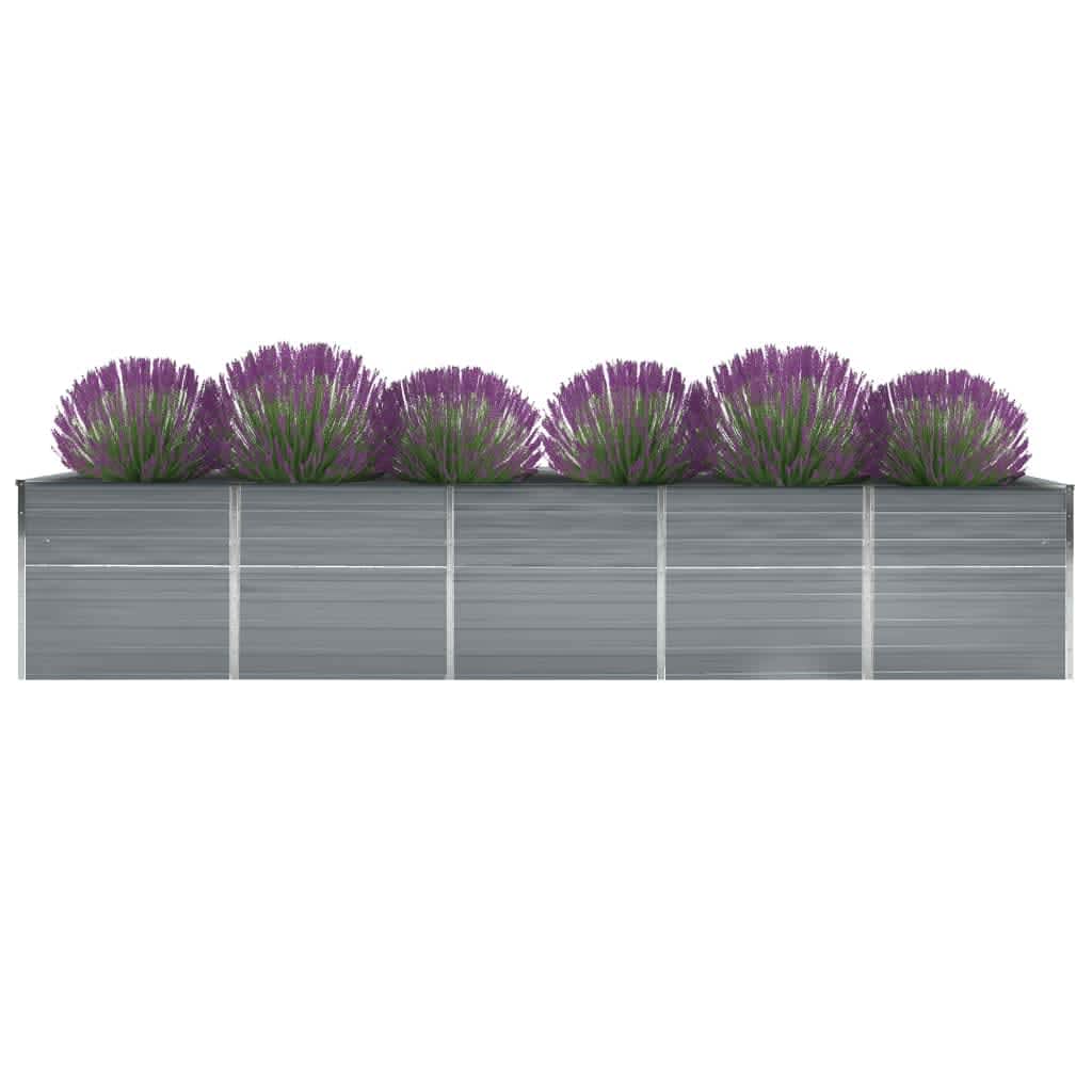 Plantenbak verhoogd 400x80x77 cm gegalvaniseerd staal grijs is nu te koop bij PeponiXL, paradijselijk wonen!