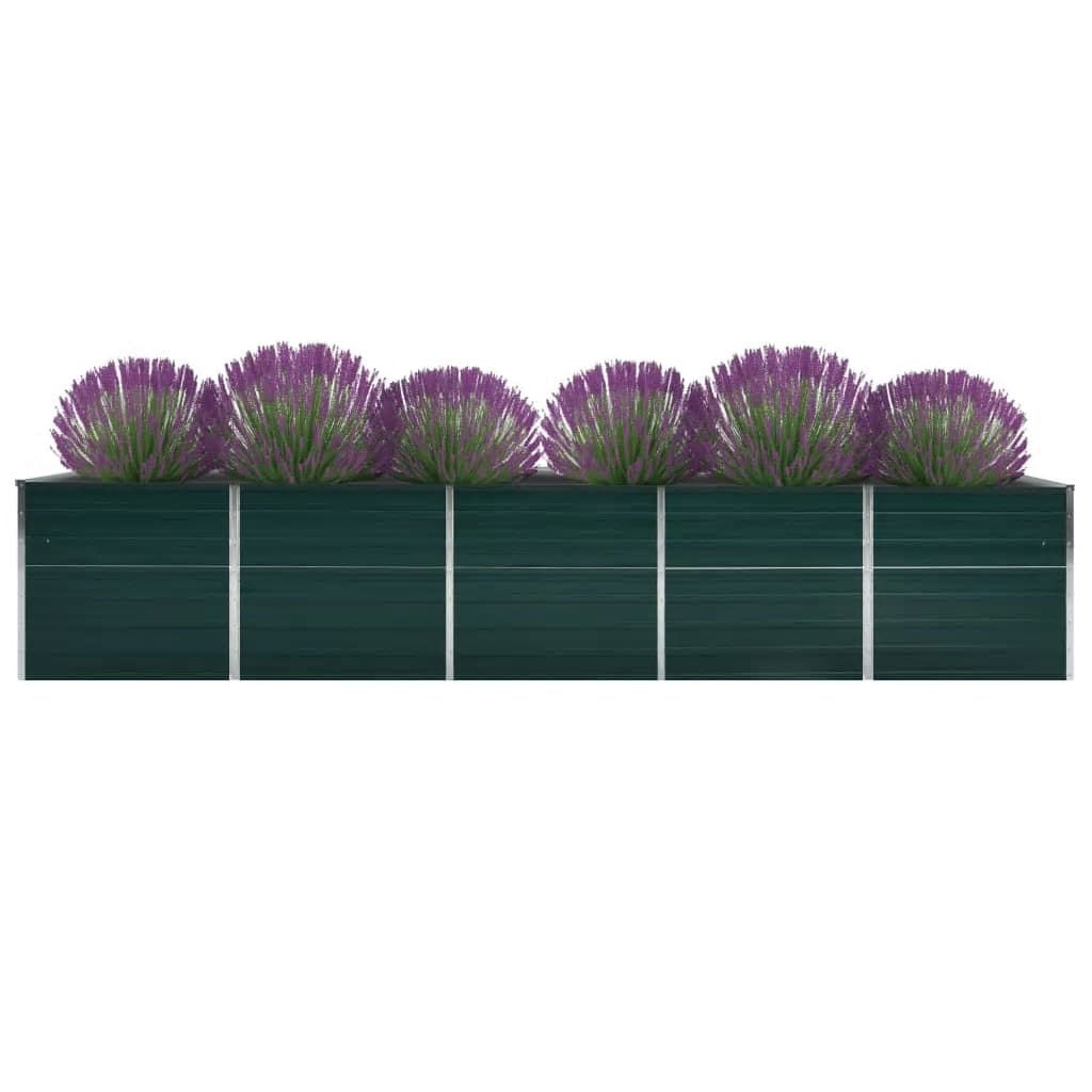 Plantenbak verhoogd 400x80x77 cm gegalvaniseerd staal groen is nu te koop bij PeponiXL, paradijselijk wonen!