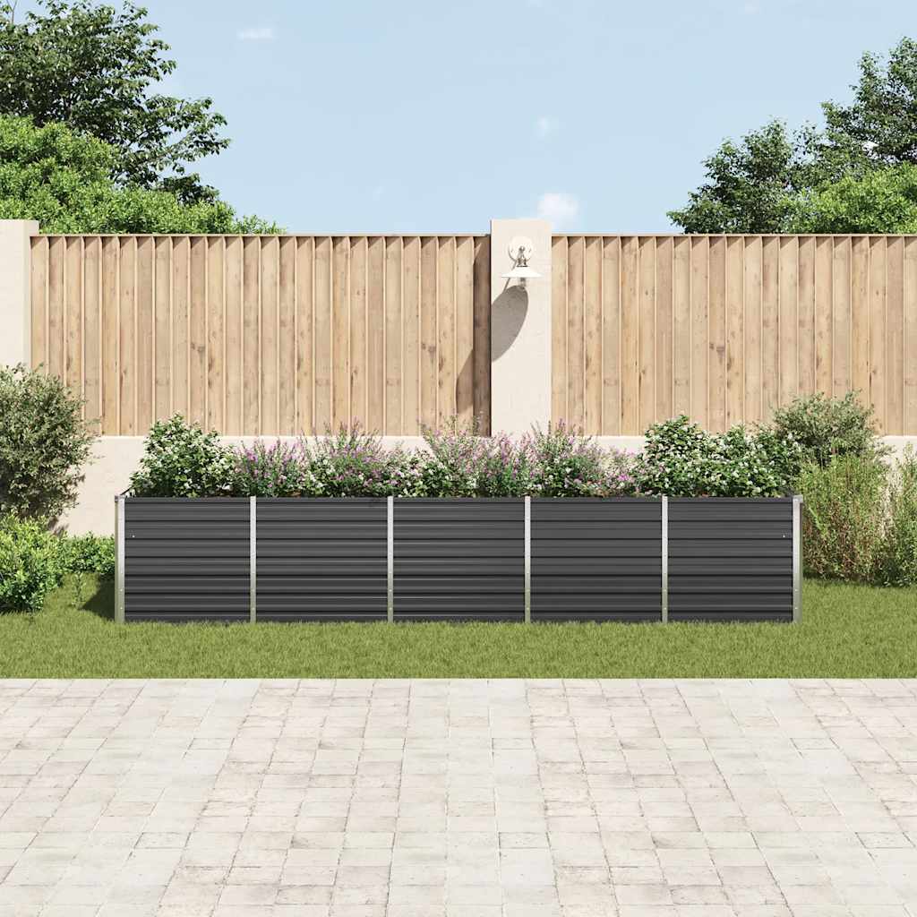 Plantenbak verhoogd 400x80x77 cm gegalvaniseerd staal antraciet is nu te koop bij PeponiXL, paradijselijk wonen!