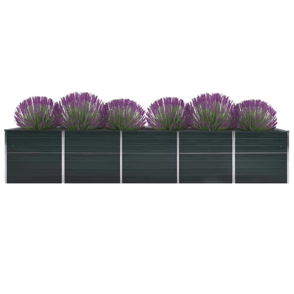 Plantenbak verhoogd 400x80x77 cm gegalvaniseerd staal antraciet is nu te koop bij PeponiXL, paradijselijk wonen!
