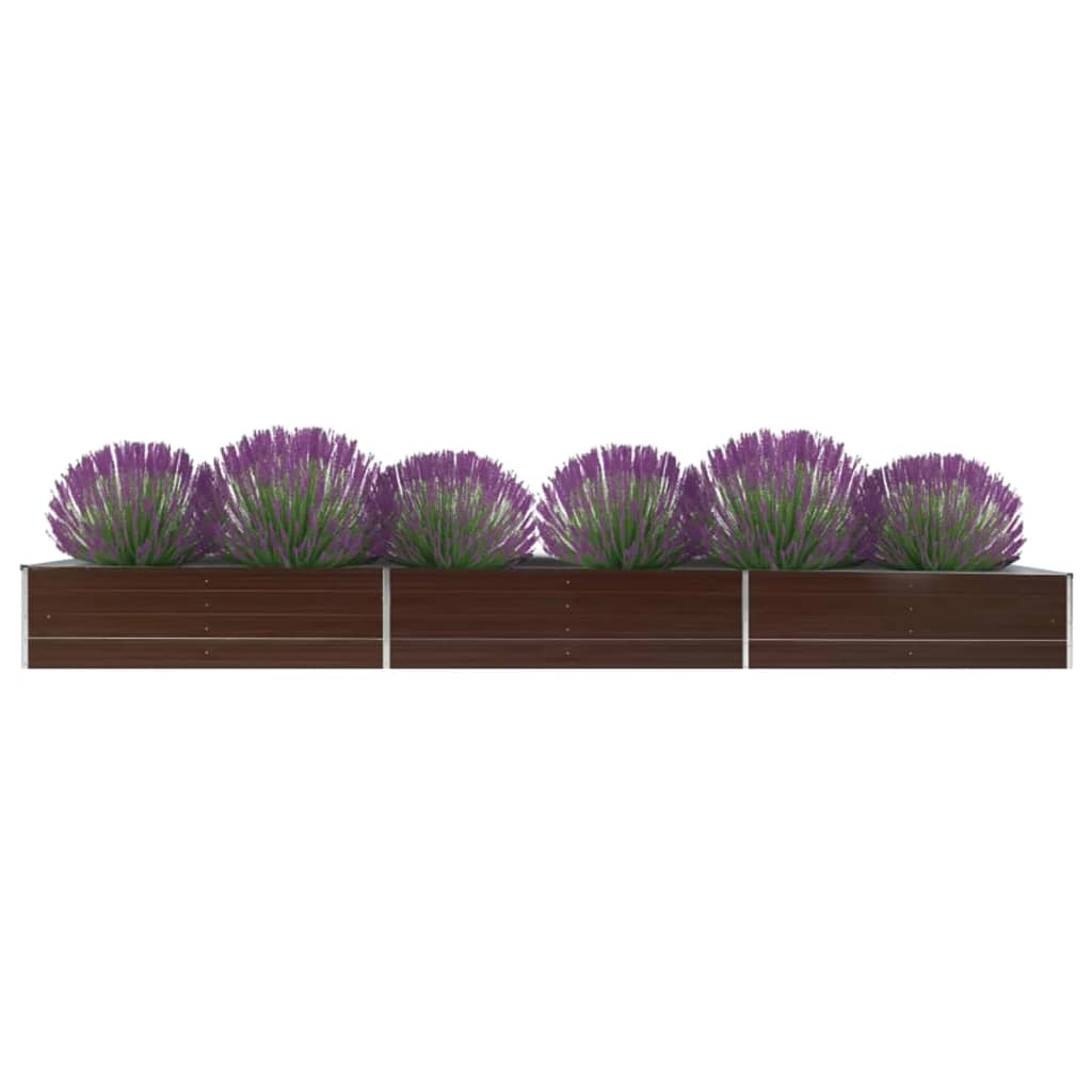 Plantenbak verhoogd 480x80x45 cm gegalvaniseerd staal bruin is nu te koop bij PeponiXL, paradijselijk wonen!