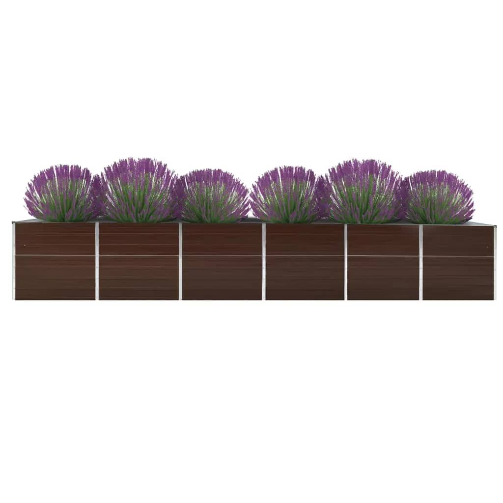 Plantenbak verhoogd 480x80x77 cm gegalvaniseerd staal bruin is nu te koop bij PeponiXL, paradijselijk wonen!