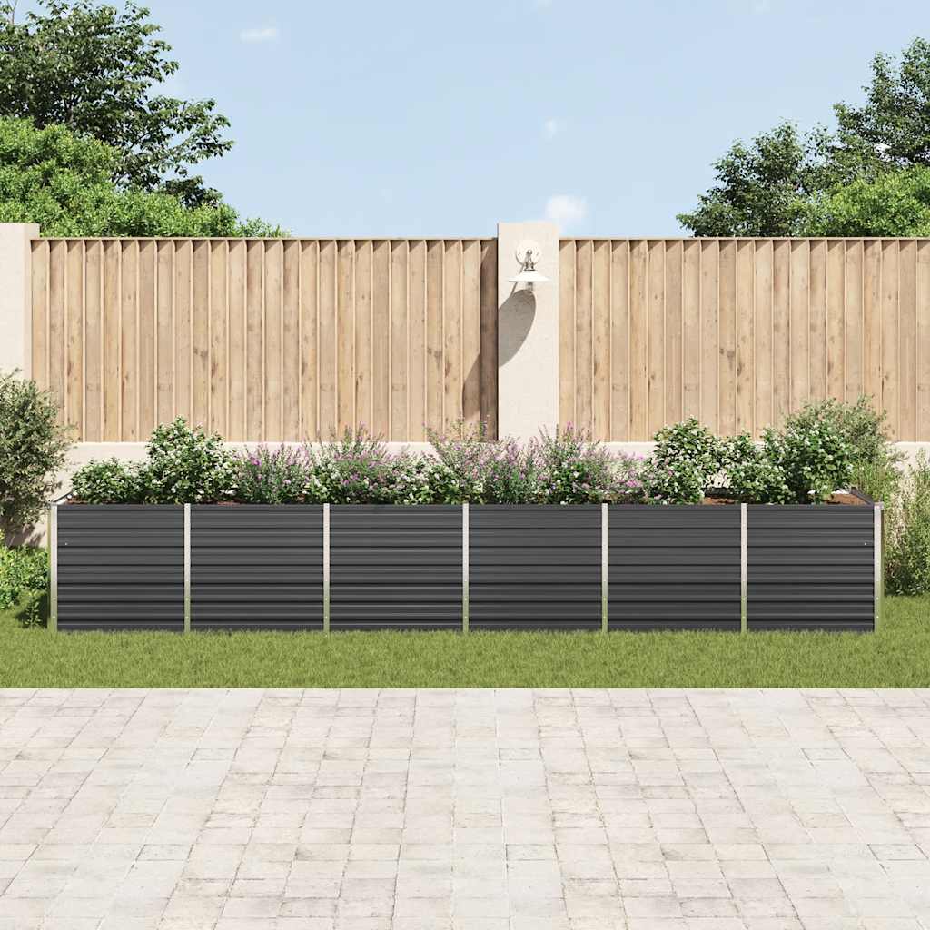 Plantenbak verhoogd 480x80x77 cm gegalvaniseerd staal antraciet is nu te koop bij PeponiXL, paradijselijk wonen!