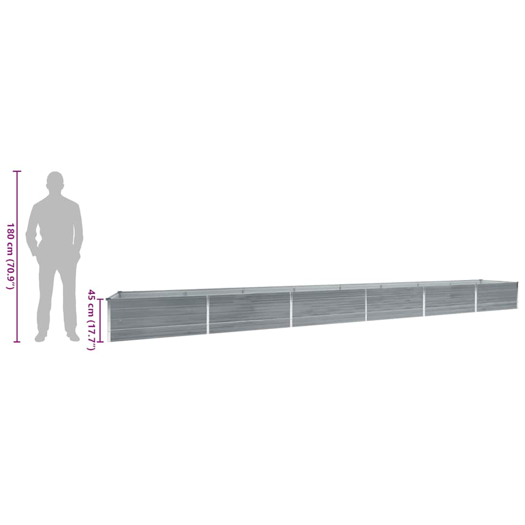 Plantenbak verhoogd 600x80x45 cm gegalvaniseerd staal grijs is nu te koop bij PeponiXL, paradijselijk wonen!