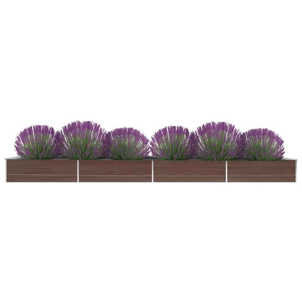 Plantenbak verhoogd 600x80x45 cm gegalvaniseerd staal bruin is nu te koop bij PeponiXL, paradijselijk wonen!